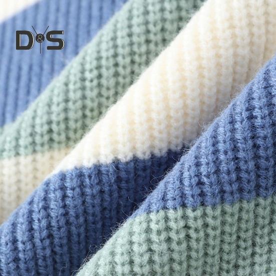Fall Winter Men Sweater Half-high Collar Thickened Knitted Warm Loose Colorblock Loose Long Sleeves Pullover Daily Wear Sport Sweater