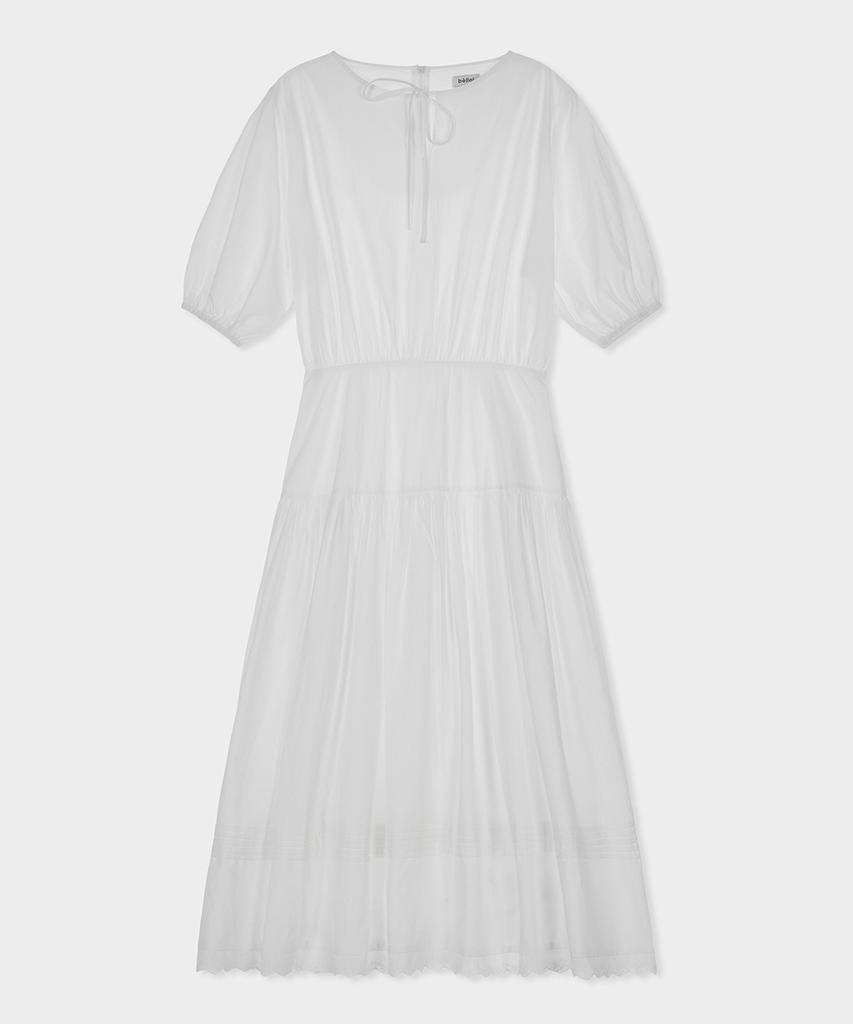 BELLOL Puff Strap Long Dress Ivory