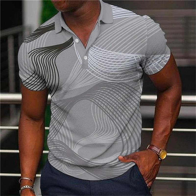

3D Printed Striped Men s Polo Shirt Summer Fashion Short Sleeve Golf Shirt Casual Fashion Trend Classic Male Clothing Polo Tops S