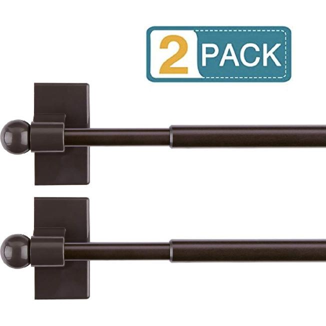 WL.Rocaille Magnetic Curtain Rods for Metal Doors Top and Bottom Multi-Use Adjustable Appliances for Iron and Steel Place, Petite Ball Ends, 9 to 16
