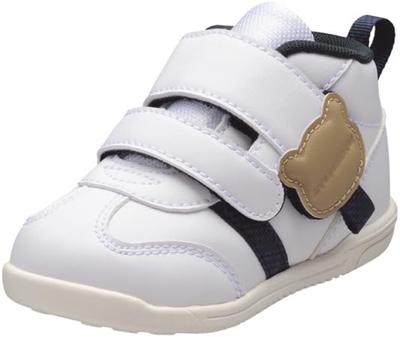 Shunsoku Baby Foot Brain Sizes Boys and SJB 3E Shoes, Sneakers, Wide, Lightweight, Development, Training, 12-15cm, Girls, 1620, White, 15.0 Cm,