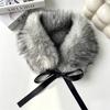Solid Color Fur Collar Scarf Thicken Neck Warmer Scarf Fluffy Women Scarves  Winter