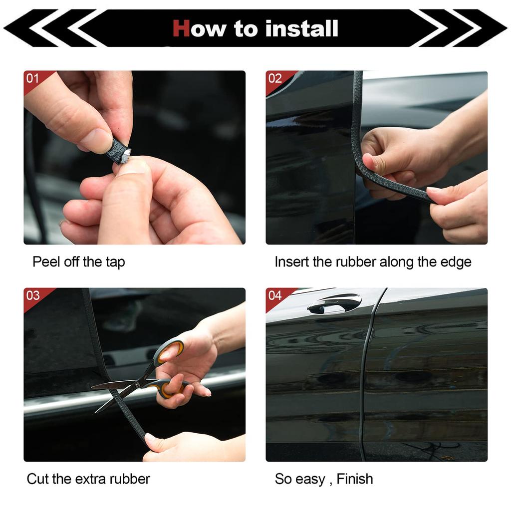 MRCPRIAN Door Edge Car Door No Adhesive Car Rubber Car Trim Door Protector Seal Sedan Truck SUV ATV Protector, Protector, Required, Accessory,