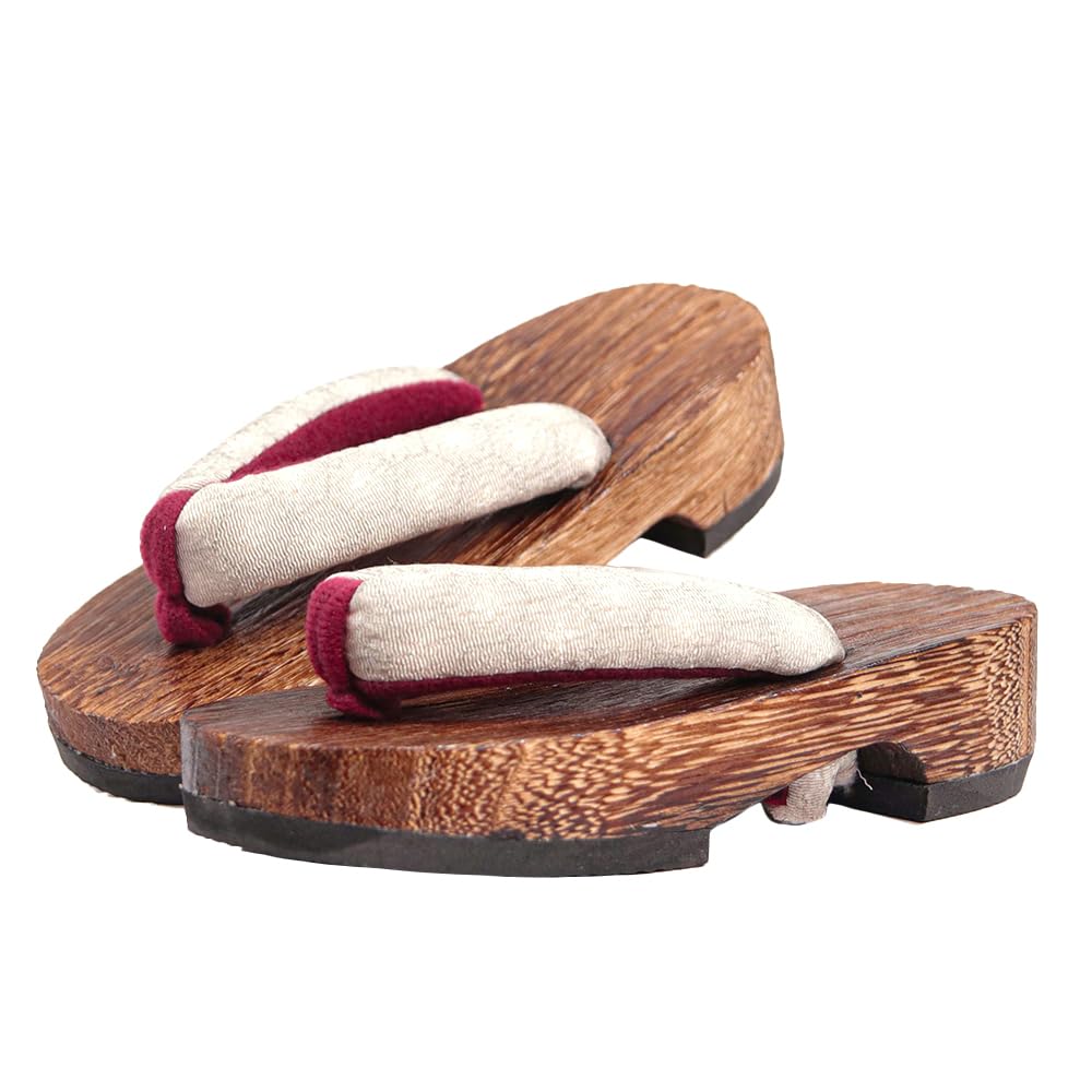 Geta in Burnt Paulownia Wood for Girls [KYOETSU] (Japanese Clogs) Dull, (5 Beige, measurement_18_point_0_centimeters)