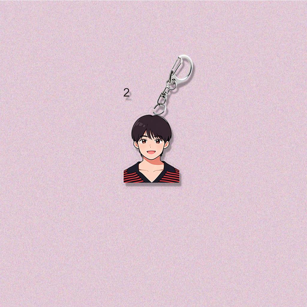 Stray Kids Cute Cartoon Member Acrylic Keychain, Kpop Idol Cartoon Bust Bag Charm Pendant, STAY Fans Collectible Accessory