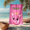 Custom Name Ultra-Soft Beach Towel with Pinkfong Wonderstar Theme,Ideal for Pool - Camping, Diving - Perfect Travel Essential, Vibrant Beach Towel.