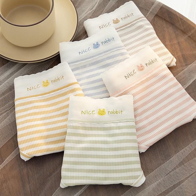 Ladies' Breathable Cartoon Cotton Underwear - Comfortable Antibacterial Waistband Triangle Pants
