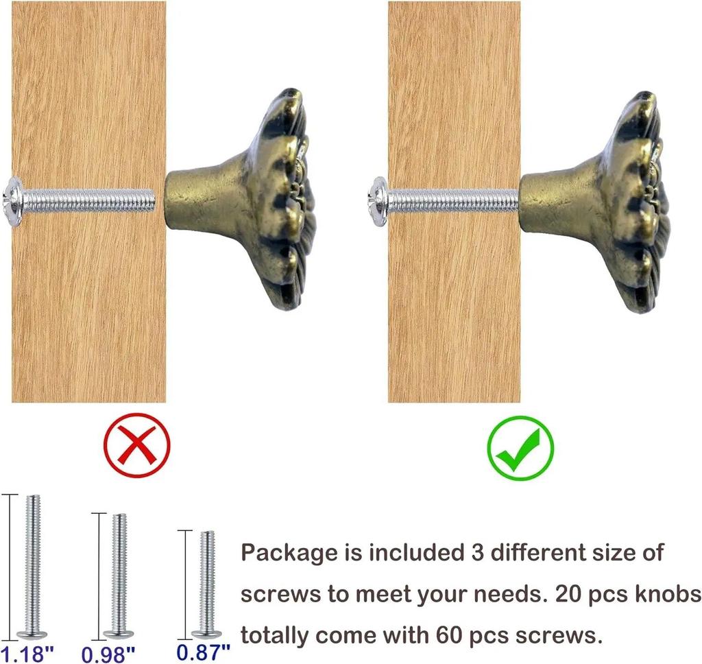 Bronzed Cabinet Knobs Vintage Dresser Drawer Knobs Daisy Floral Drawer Pulls for Furniture Decor Antique Closet Handle Pull