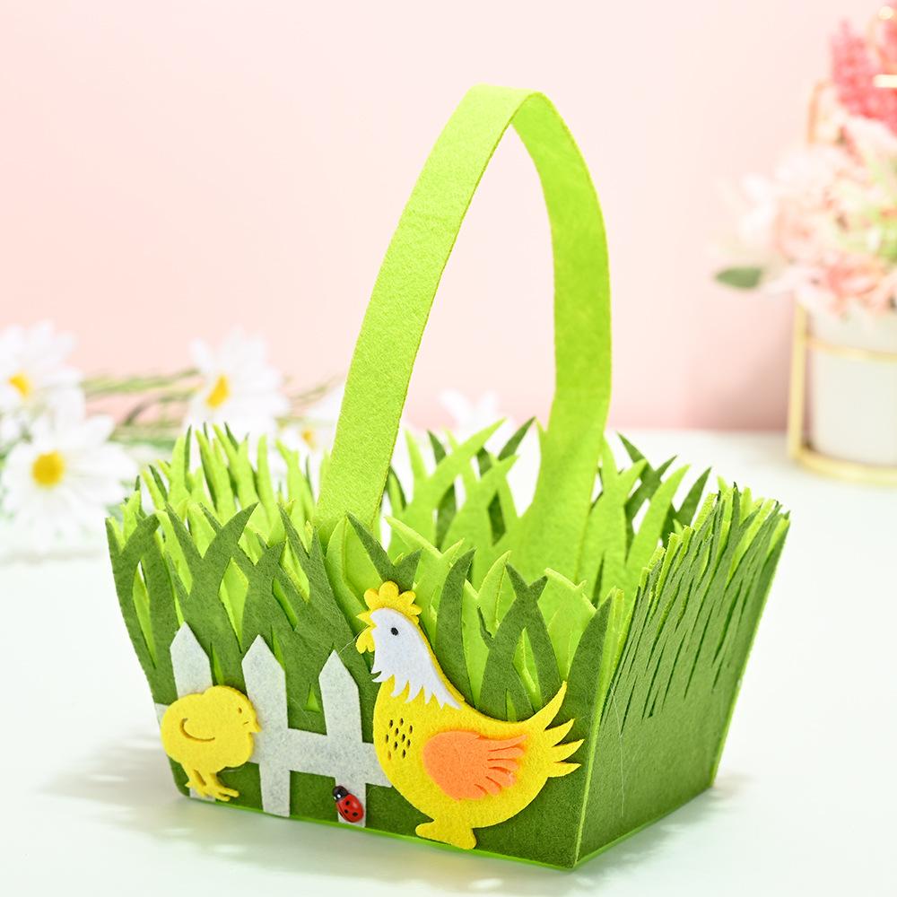 Easter Egg Basket Colorful Kids Easter Basket Felt Gift Bag 3d Easter Tote Bag For Kids Party