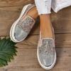 Autumn and spring large size casual single shoes women's thick-soled flat-bottomed rhinestone fashion women's shoes
