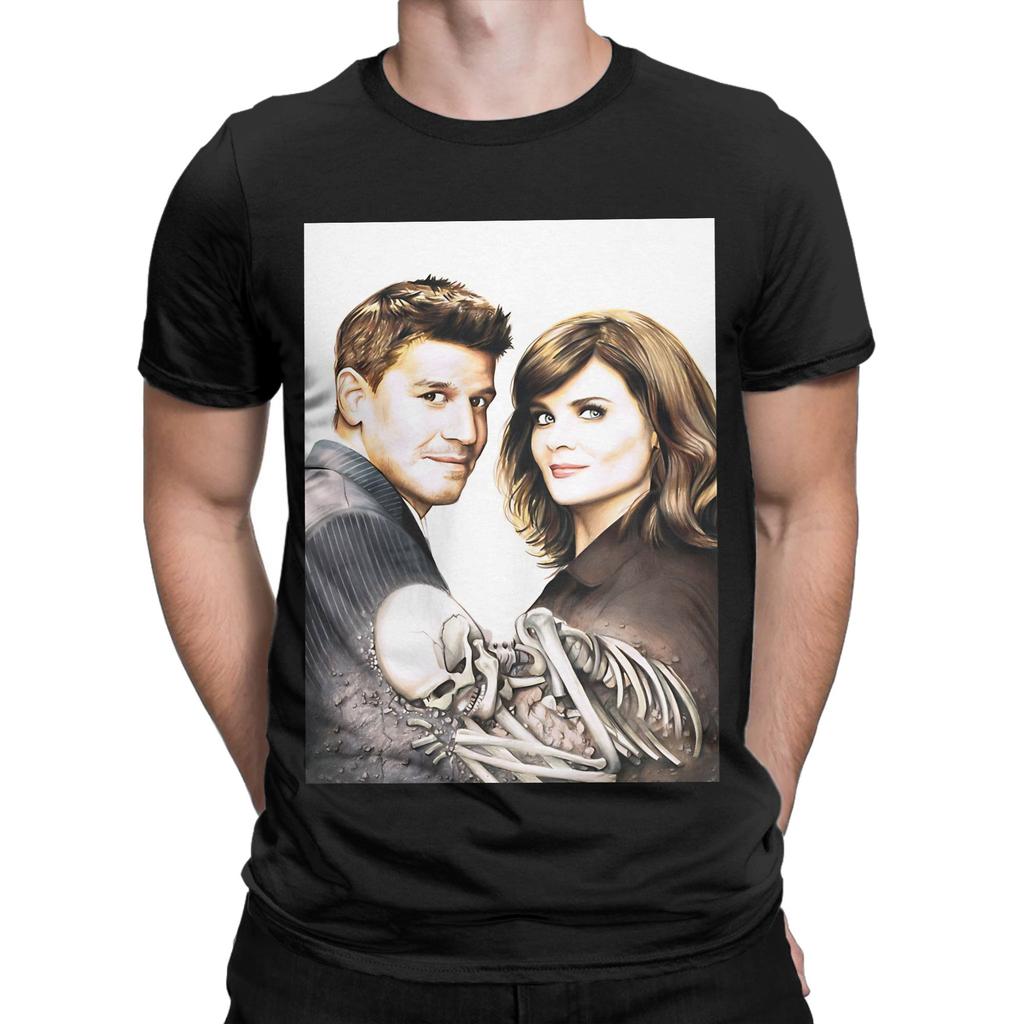 Temperance and Seeley Bones and Booth Graphic 100% Cotton T-Shirt Temperance and Seeley Bones T