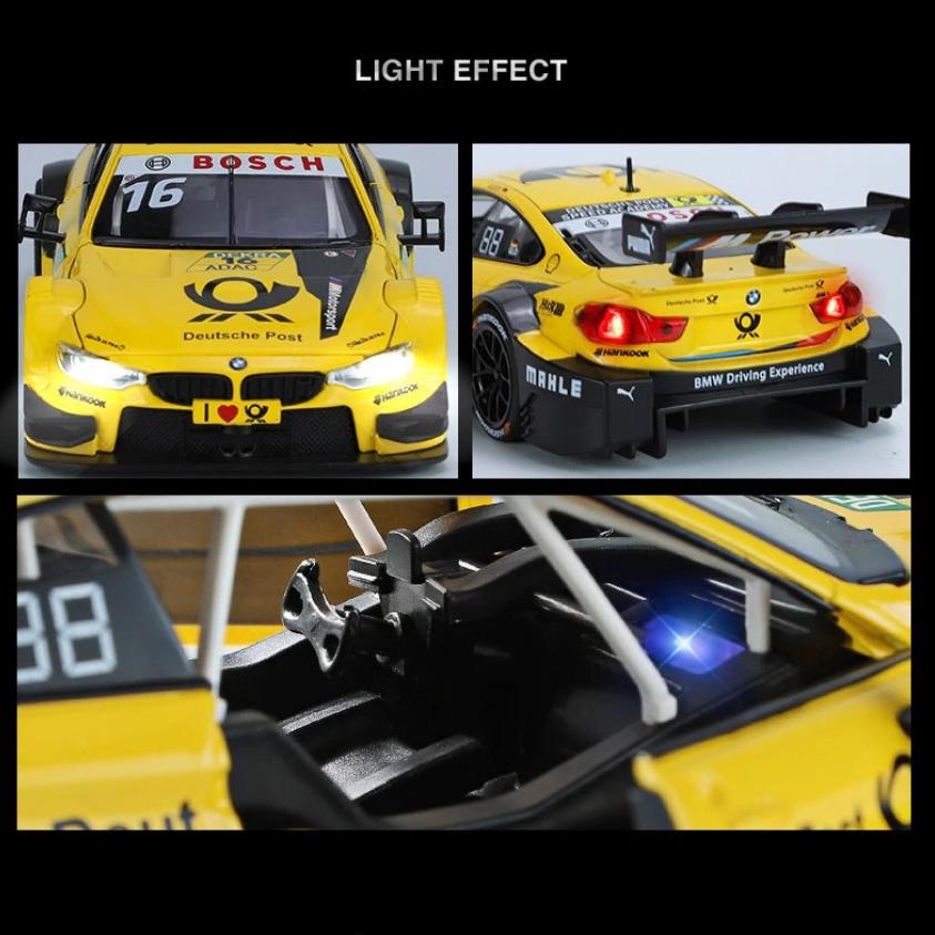 1/24 Scale BMW M4 DTM Sound and Light M Power Alloy Metal Diecast Car Model Racing Series High Top Choice Collectibles Hobby Gift Boys