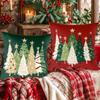 Home Textile Christmas Pillow Cover Xmas Trees Pattern Breathable Christmas Tree Pillow Cover Comfortable Cushion Cover