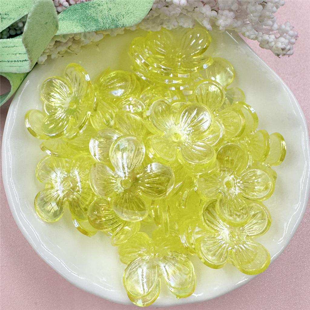 DIY Hairpin Earrings Small Flower Beads Accessories 15.8mm Fashion Handmade Materials 100pcs Clear Crystal Acrylic Bracelet