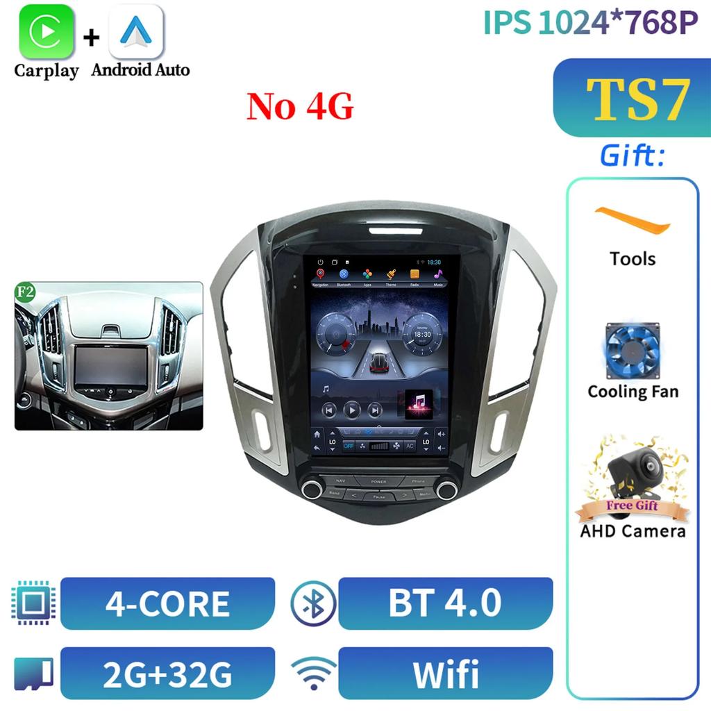 9.7inch Android 14 For Chevrolet Cruze 2013-2016 Radio Stereo Multimedia GPS Navigation Multimedia Car Android Carplay Screen GP