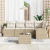 Ensemble de 6 pièces de canapés de jardin avec coussins en poly rotin marron, Canapé de jardin 2 places avec rangement et 3354720
