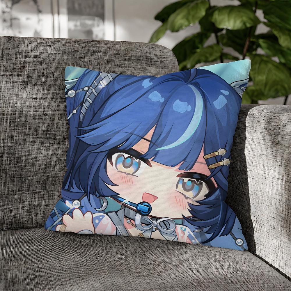 Game Iuno Wuthering Waves Cushion Cover Decorative Pillowcase Soft Short Plush Cozy Durable Sofa Home Decor Items Gift