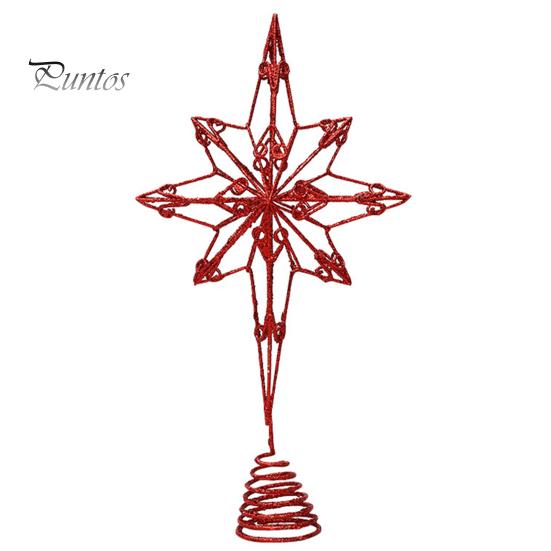 Étoile de sommet d'arbre de noël, couleur vive scintillante, antirouille, conception ajourée, ornement de sommet d'arbre de noël 3D