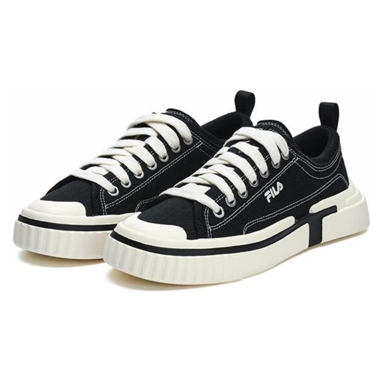 FILA Loop Retro Classic Shock Absorbing Low Top Canvas Shoes Women sneaker White Black F12W322305FBK