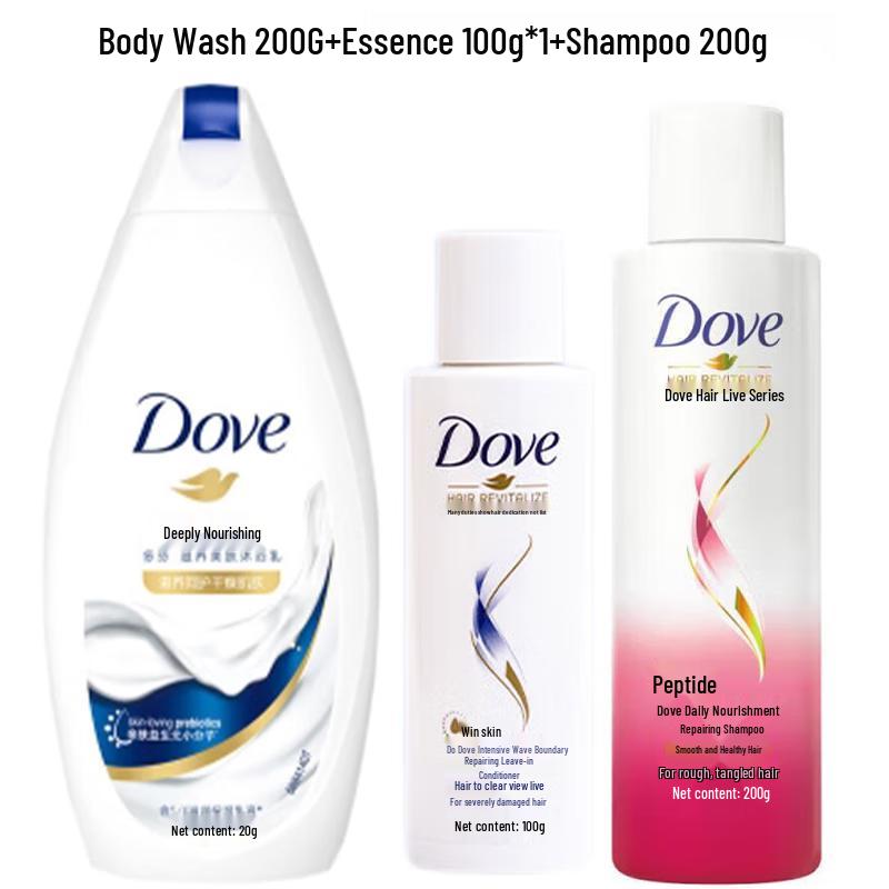 Dove Complete Care Set: Deep Nourishment Shower Gel, Essence & Shampoo