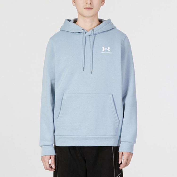 Under Armour Solid Color Logo Sport Casual Hoodie Men Tops Blue 1373880-465