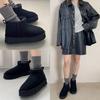 Oriental Traffic Fashion Boots, Short Sheepskin Boots with Thick Soles and Fur, Warm and Lightweight, Black, Size 24.0-24.5 cm
