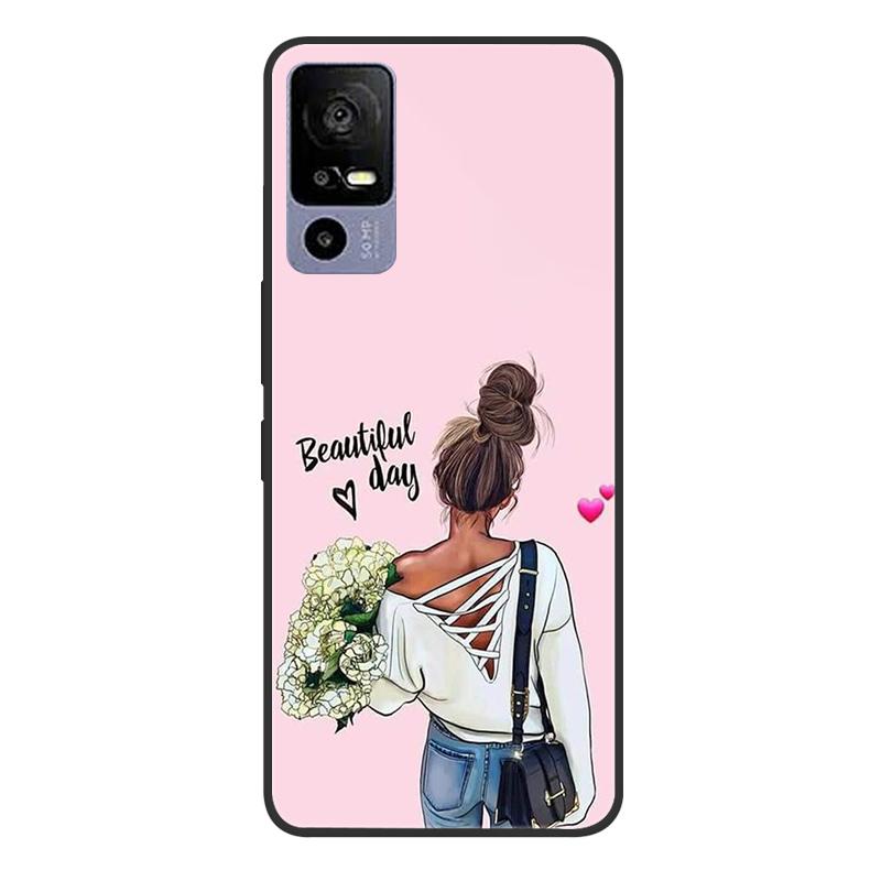 For TCL 40R 5G T771A Case Painted Soft Black Silicone Bumper Phone Cover for TCL 40 R 5G 6.6" Case TCL40R 40R Etui Coque Fundas
