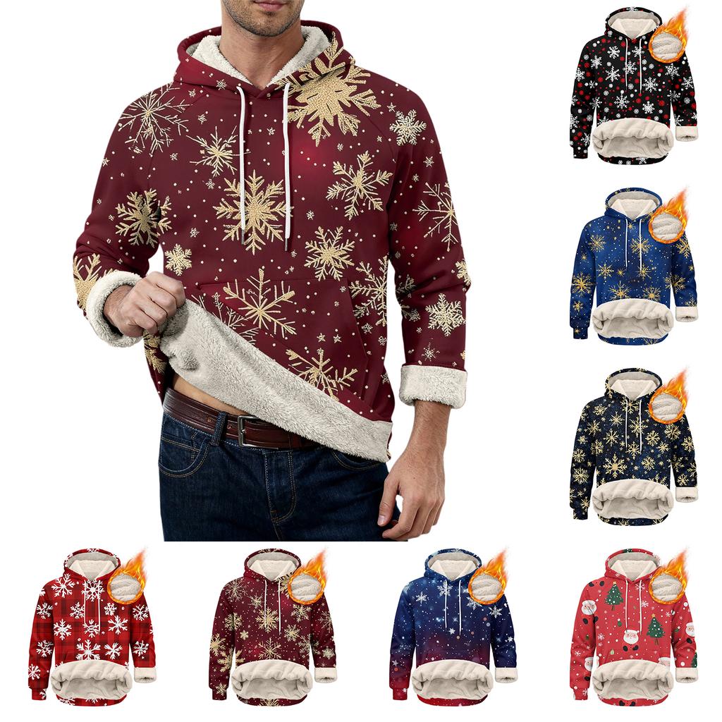 Pánská ležérní fleecová mikina s dlouhým rukávem a kapsami