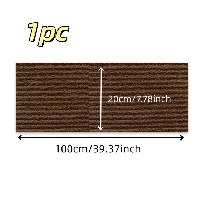 

1pc Stair Treads Mat Long-Lasting Non-Skid Stair Carpets Self-Adhesive Washable Step Pads for Floor Protection 100cmX20cm бежевий