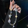 INS Mermaid Pendant Phone Chain Butterfly Zircon Phone Case Chain Wrist Hanging Ornament Crystal Beaded Chain Rope