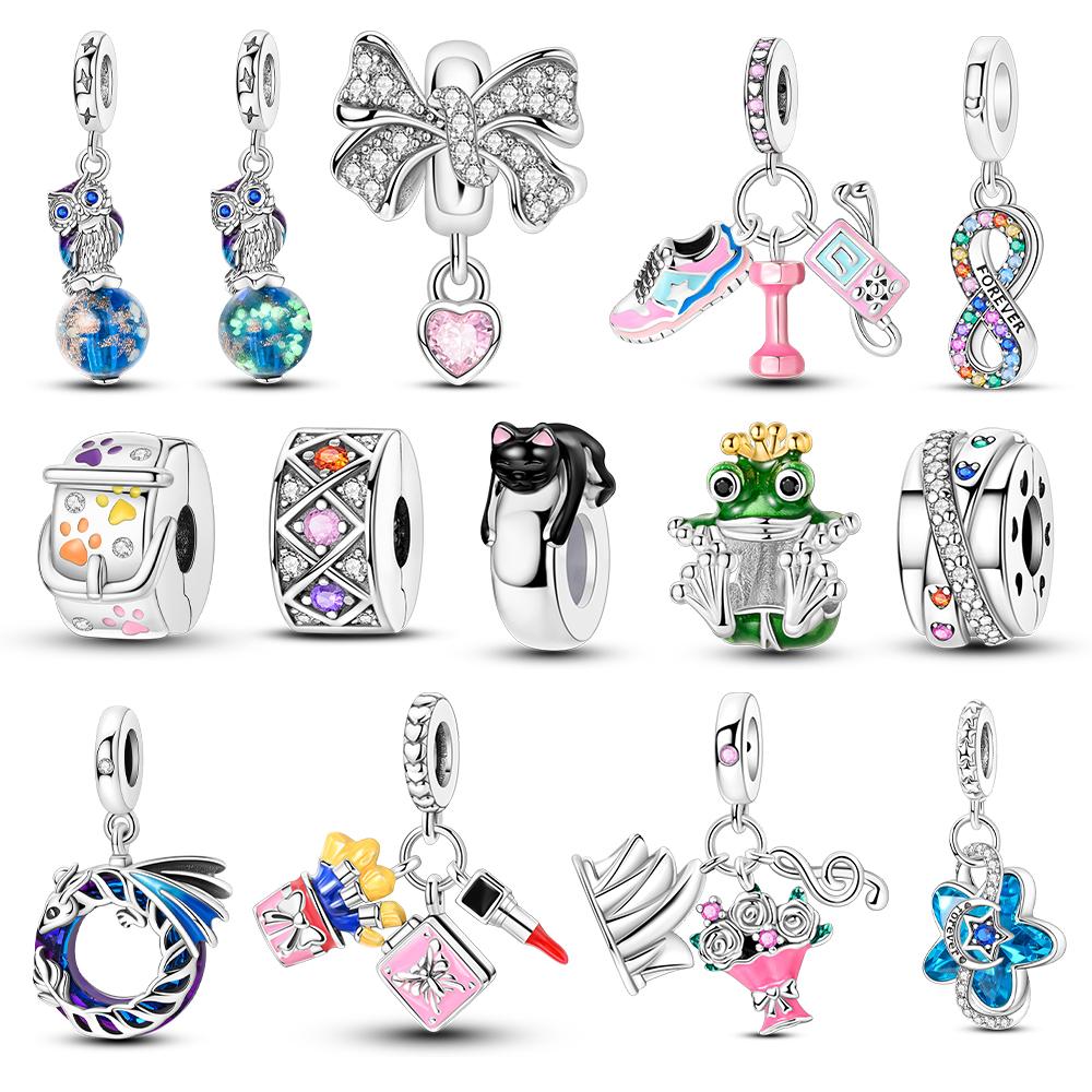 Copper Plated Charms Bow Tie Frogs Beads Fit Bangle Bracelet Pendants Dangle Diy Jewelry Gift For Women