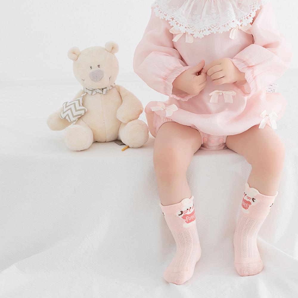 1PCS Thin Mesh Cotton Baby Socks Cute Cartoon Animal Flat Seam No Bone Breathable Mid Socks A-Class Safe Toddler Socks 0-8 Years Old