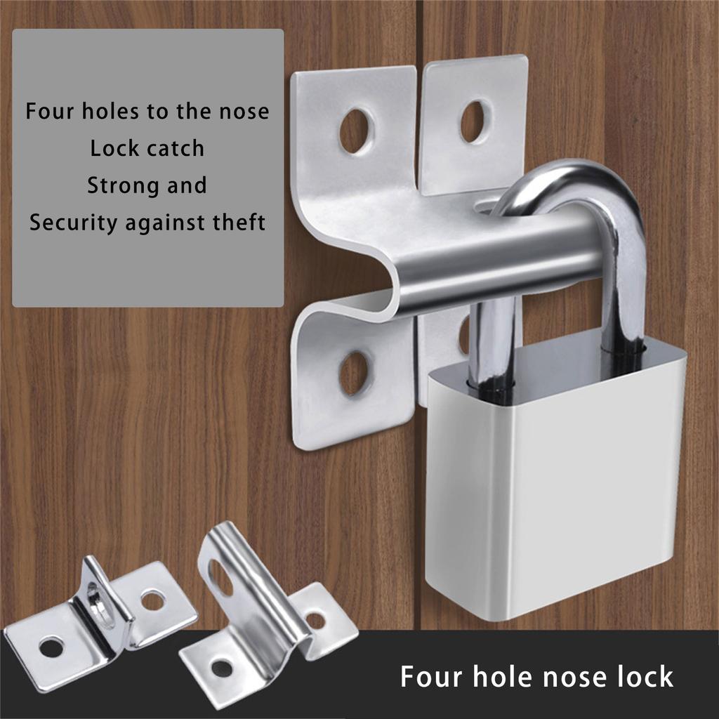 10pcs Wardrobe Security Door Gate Bolt Cold Rolled Steel Door Hasps Latches Thicken Locker Padlock Hasp Easy To Install