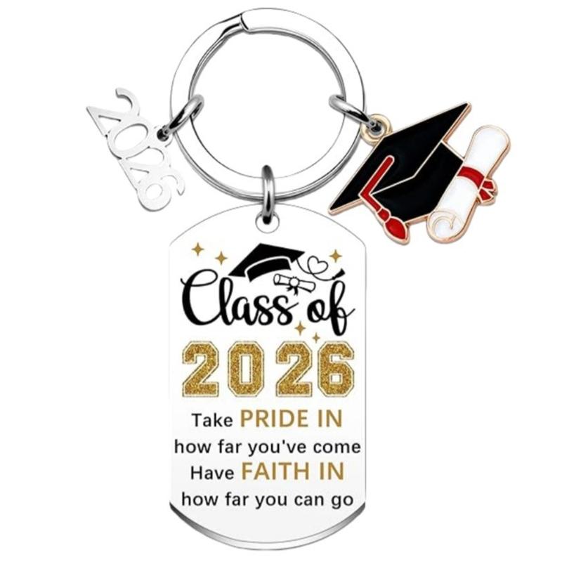 Stainless Steel Graduation Cap Keychain Bag Decoration For 2026 Commencement Academic Keepsake Graduation Gift