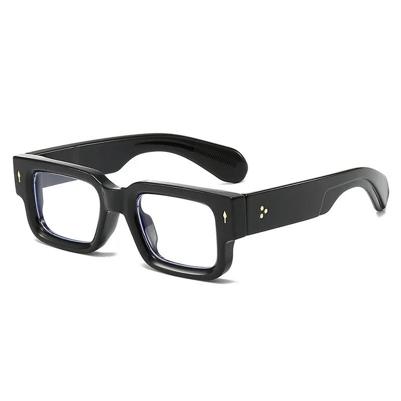 Blue-Light-Blocking Black Square Men'S Glasses Frame Optical Blue Light Reading Glasses Classic Computer Glasses Plane Mirror
