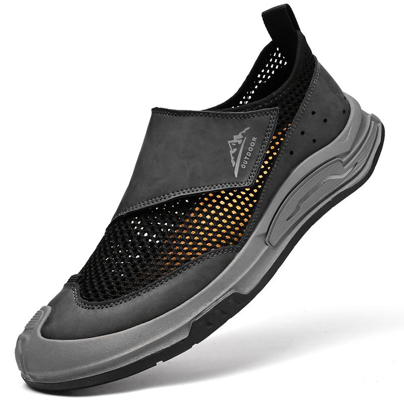 

Летняя мужская повседневная обувь с дышащей сеткой, мужские лоферы, уличная прогулочная обувь, мокасины, мужская обувь 46 серый