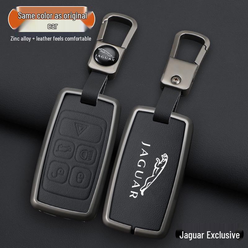 Jaguar Car Key Case: Compatible with 23 XFL, XEL, F-Pace, E-Pace, XJL, F-Type - Stylish Metal Shell and Buckle for Men.