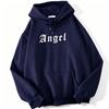 Felpe con cappuccio Angel Creativity Letter Printing Uomo Divertente Felpa alla moda Novità Spalla Drop Abbigliamento Felpa con cappuccio Harajuku da uomo