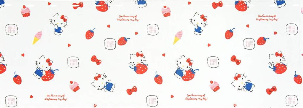 Noren Kobo Cafe Curtain Hello Kitty Happiness Girl 120cm X 45cm Small Window Privacy Screen 93541 (width) (length)