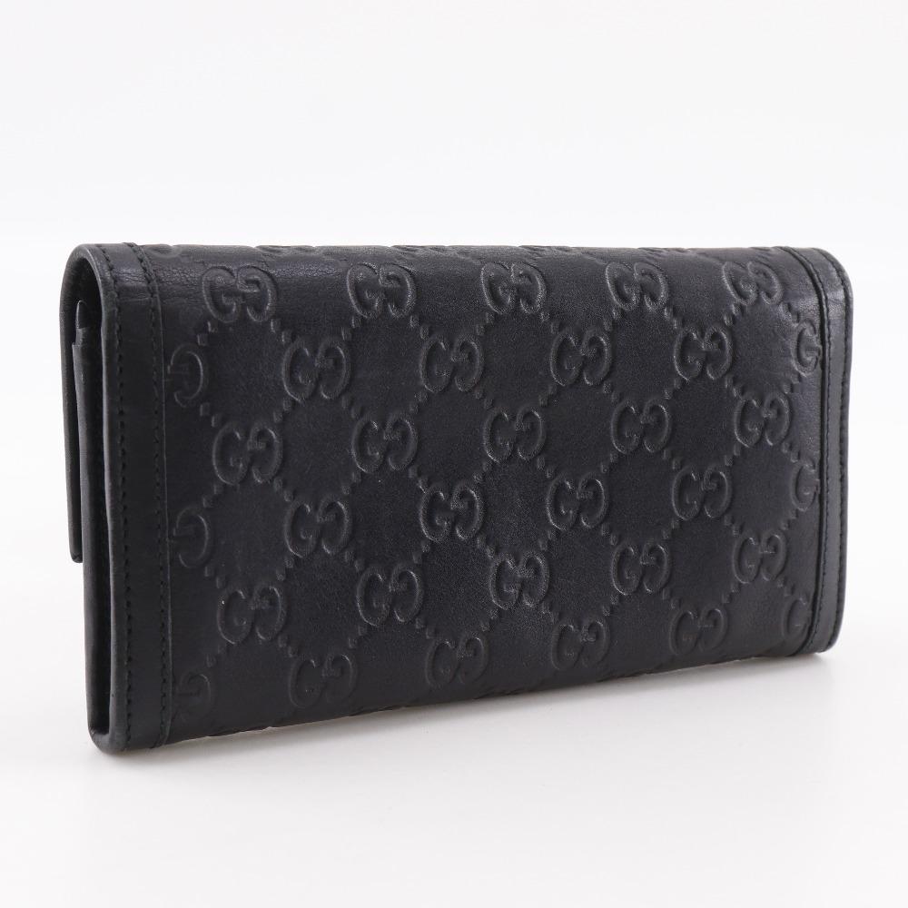 GUCCI Interlocking G Purse 282434 black Sima leather Women Used