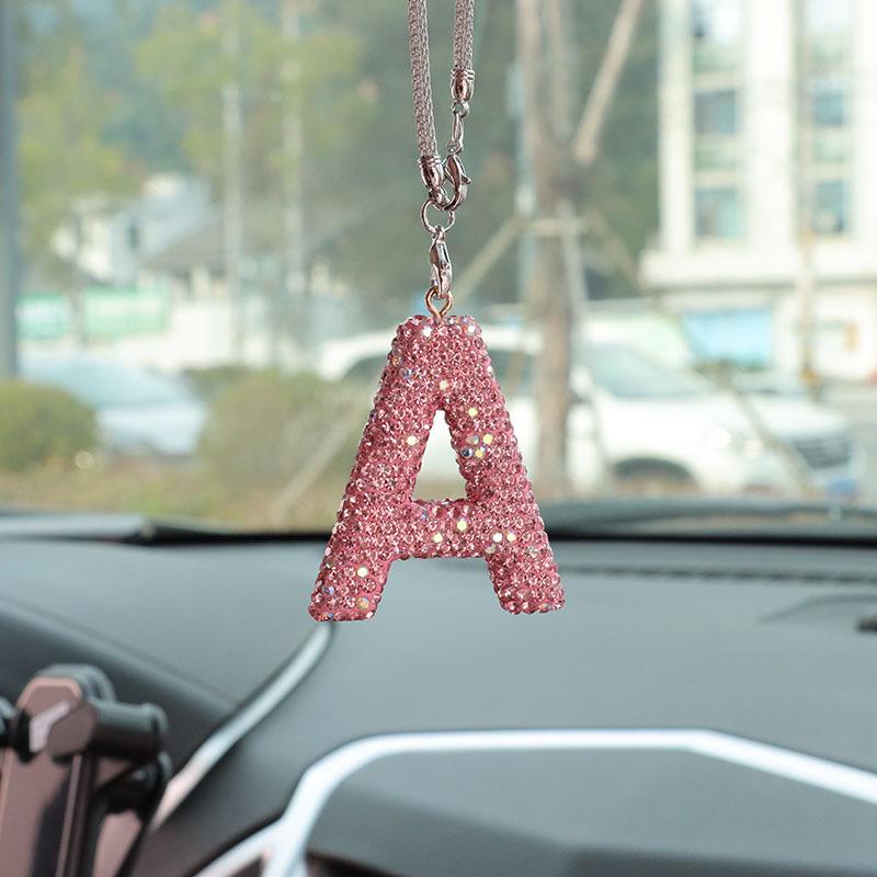Rhinestone Bow Polymer Clay Rearview Mirror Ornament for Women