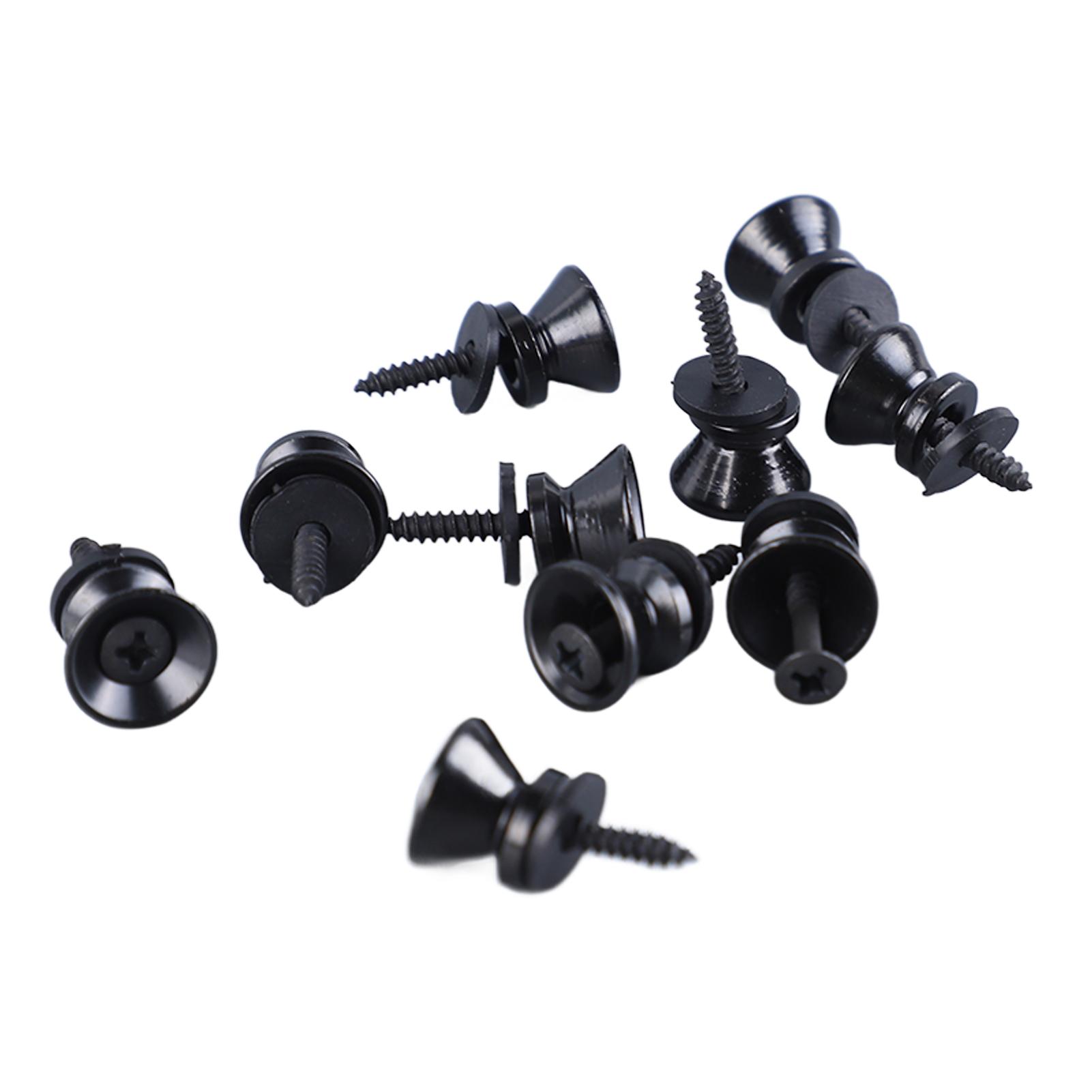 

10 шт. кнопок для фиксации ремня гитары, металлические штифты в грибовидном стиле с винтом для электрогитары, баса чёрный