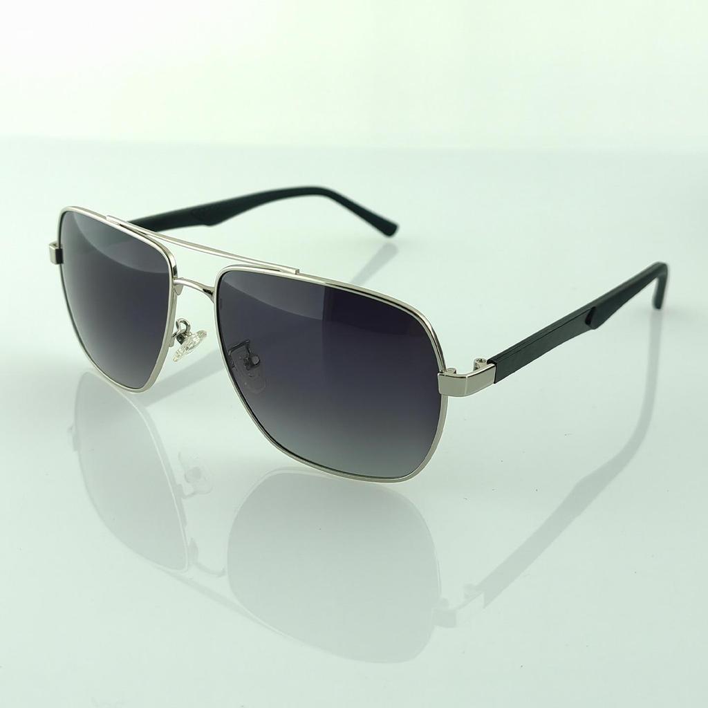 High-End Trendy Polarized Metal Sunglasses 8691# - Slim Square Fashion for Travel