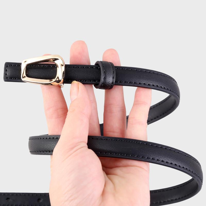 Womens Elegant Genuine Leather Waist Belt With Smooth Buckle For Casual Dresses Spring