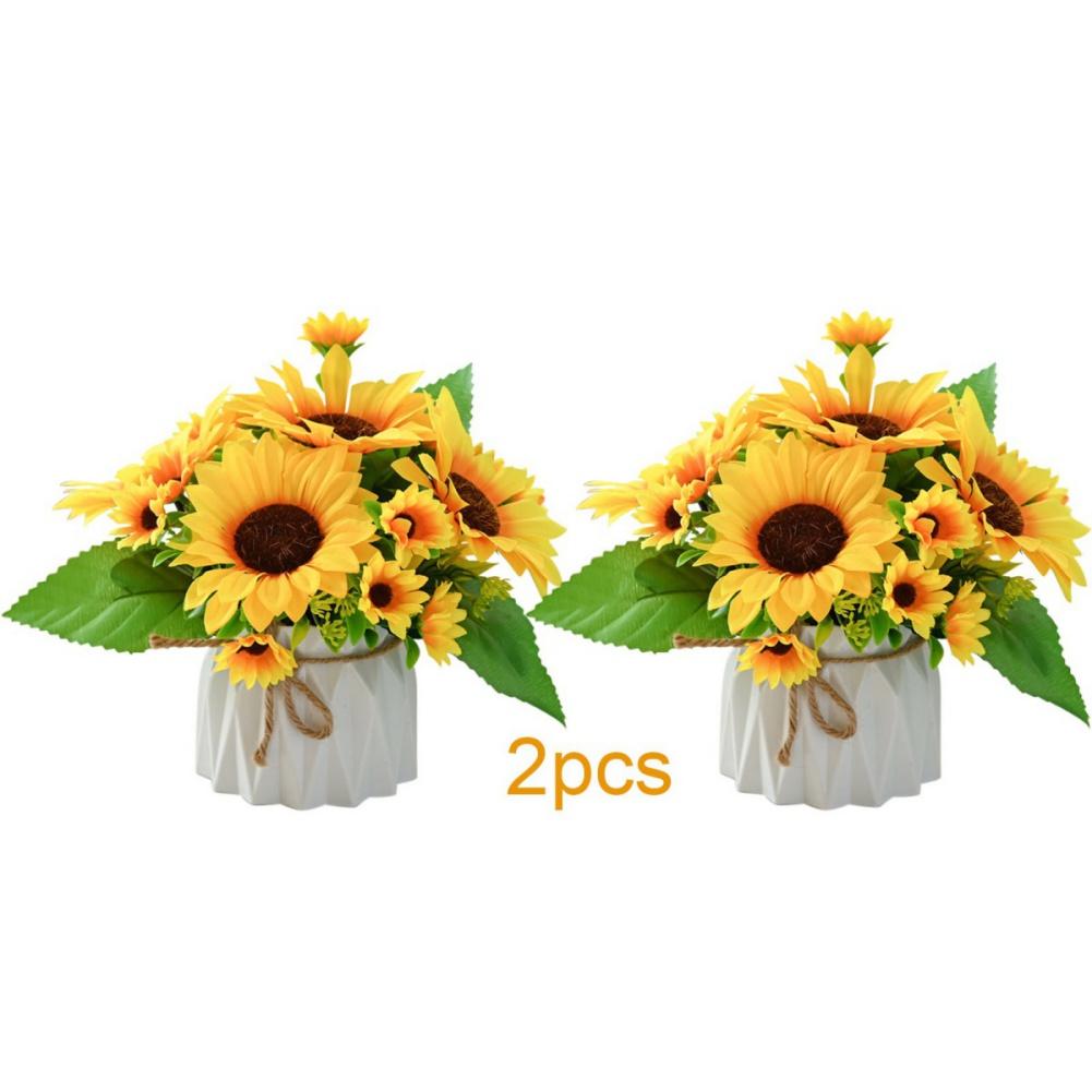 

2 шт. Домашнее искусственное украшение в виде подсолнуха, имитация цветов в горшке