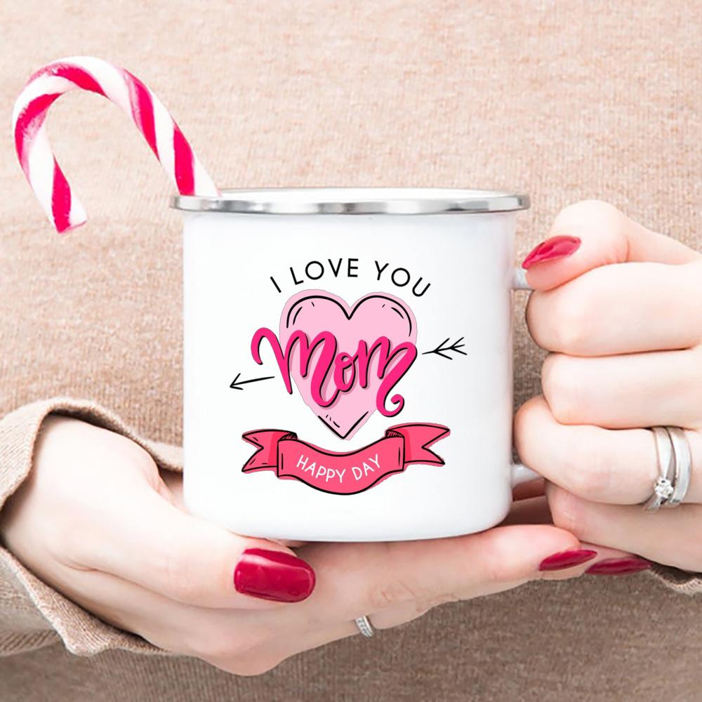 Thank You Mom Ever The Best Original Father's Day Gift Enamel Mug White Handled Cups Coffee Tea Enamel Mug Drink Water