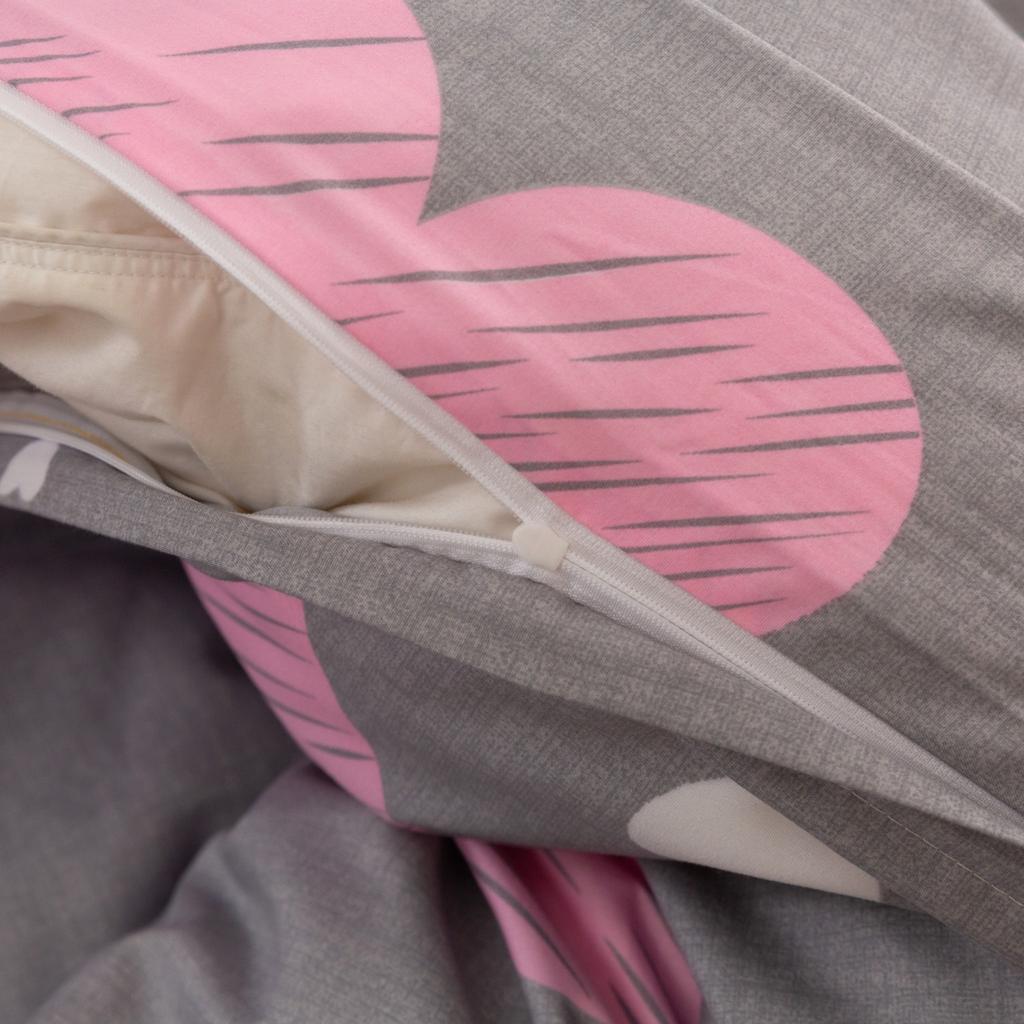 Ropa de cama de algodón 140X200 Corazón Rosa
