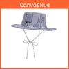 Cotton Striped Fisherman Hat With Wide Brim For Beach Travel And Sun Protection