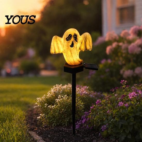 Outdoor Solar Pathway Lights Halloween Pumpkin Light, Ghost Yard Stake Lamp Lamp, Waterproof Decor Light for Garden Patio Lawn Themed