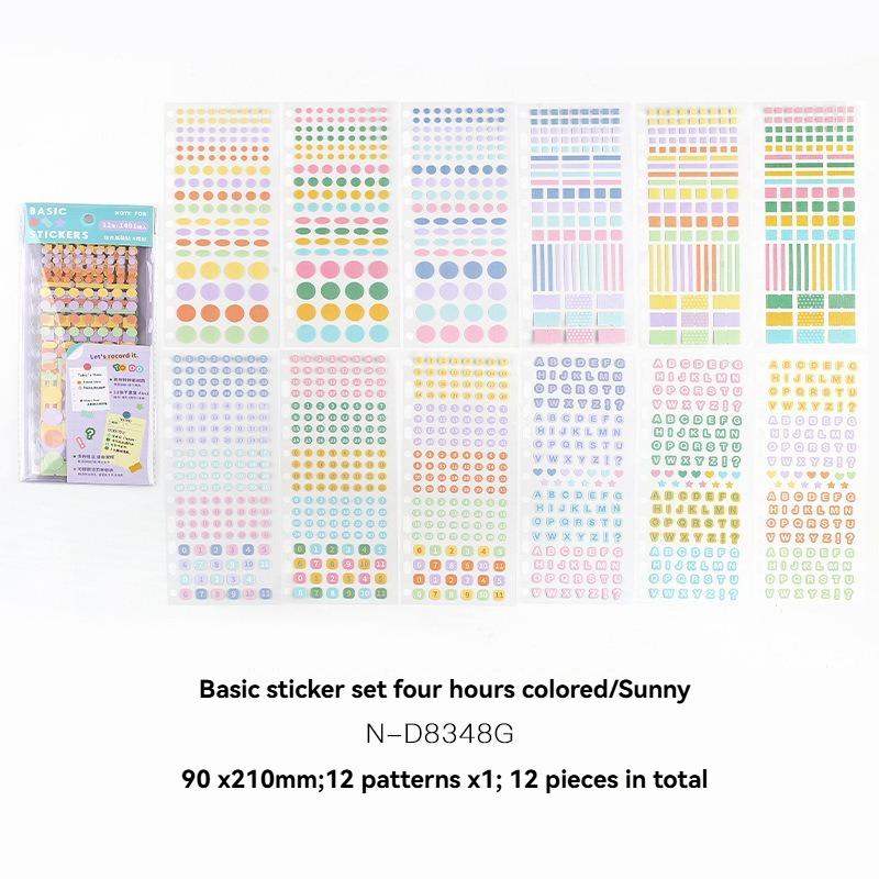 Sticker Set Colored Art Dots Marking Film Cutting Stickers Handheld Decoration DIY Materials